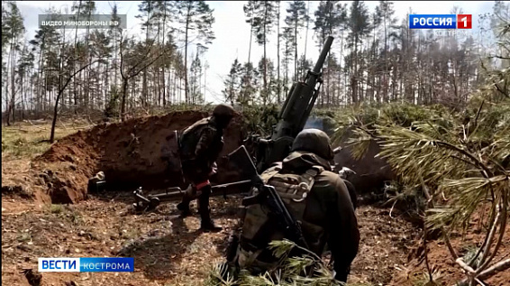 Костромичи в составе ивановской дивизии ВДВ используют на позиции «кочующее орудие»